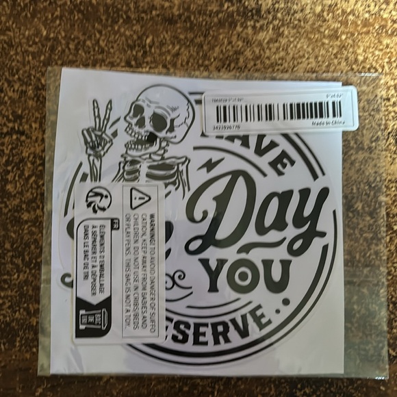 (3 for $20)Skull Have A Day You Deserve Vinyl Sticker - Picture 5 of 5